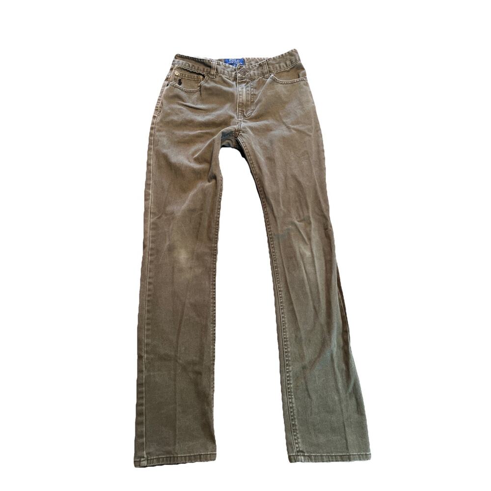 Polo Ralph Lauren Jeans Youth Size 12 Green Denim Medium Wash Pockets